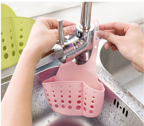 廚房衛(wèi)具收納好幫手 棕色多規(guī)格塑料瀝水籃掛籃